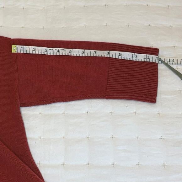 J.Jill Button Front Cardigan Sweater Women's Petite M | Rust Orange Relaxed Fit - Picture 10 of 10